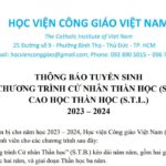 Học viện Công giáo Việt Nam thông báo tuyển sinh cử nhân thần học và cao học thần học 2023 – 2024