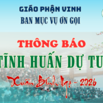 Ban Mục vụ Ơn gọi GP. Vinh: Thông báo về việc tĩnh huấn cho các em dự tu dịp Xuân Bính Ngọ