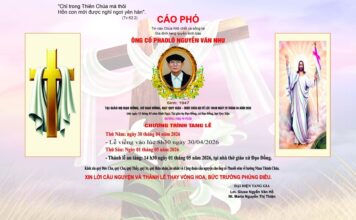 Cáo phó: Ông cố Phaolô Nguyễn Văn Nhu (Thân phụ của Linh mục Giuse Nguyễn Văn Hồ)