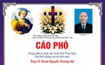 Cáo phó: Ông cố Giuse Nguyễn Quang Hợi (Thân phụ của Lm. Giuse Nguyễn Quang Minh)