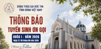 Dòng Thừa sai Đức tin – Tỉnh Dòng Việt Nam: Thông báo tuyển sinh năm 2026