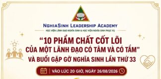 Thư mời dự hội thảo: “10 Phẩm Chất Cốt Lõi Của Một Lãnh Đạo Có Tâm Và Có Tầm” và buổi Gặp gỡ Nghĩa Sinh lần Thứ 33